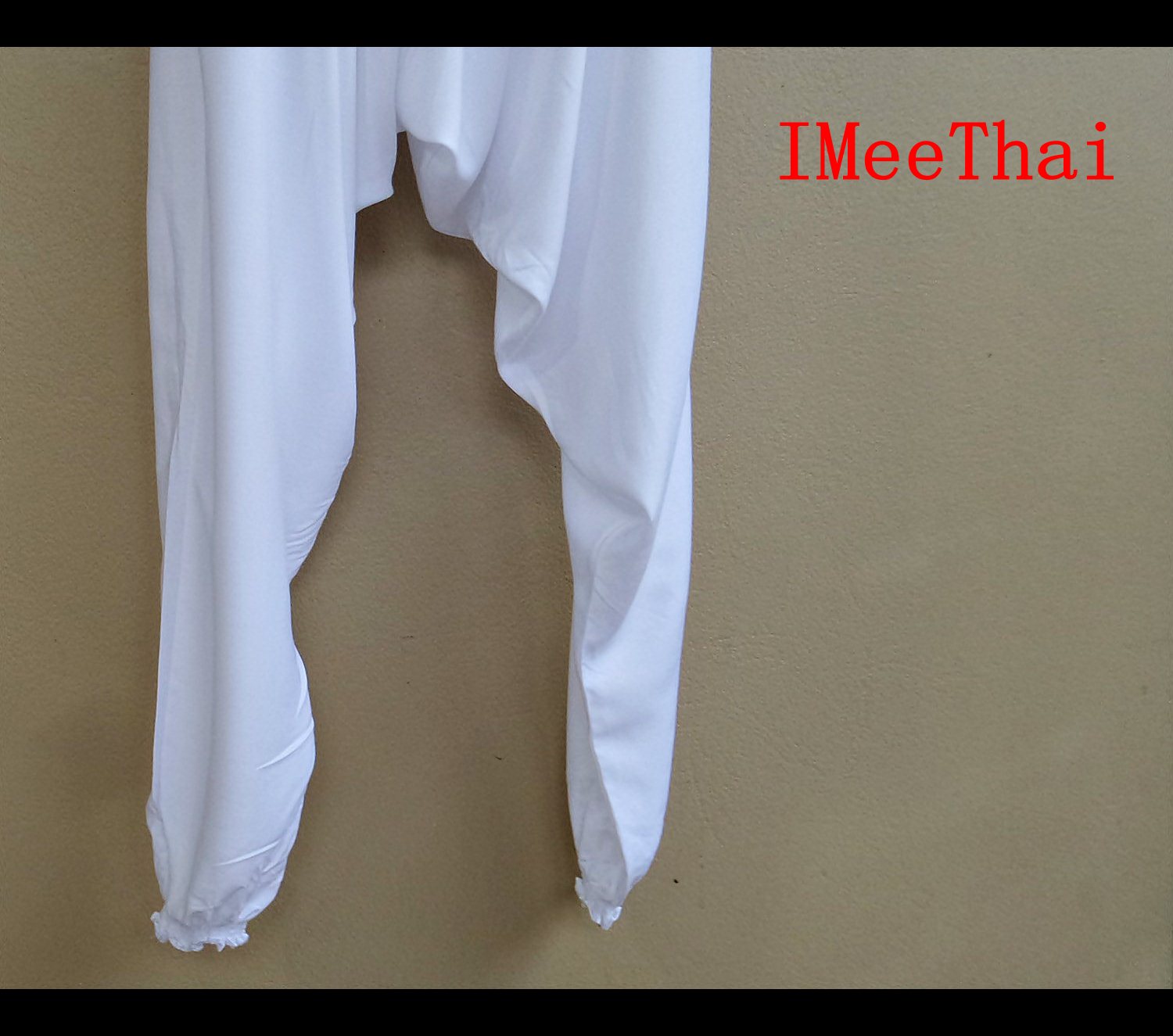 กางเกง ทรง อาลาดิน ขาจั๊ม สีขาว ยาว