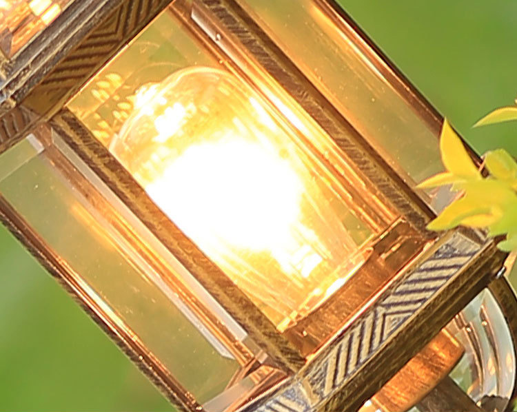 โคมไฟสนามหญ้า สูง 118CM สี bronze ปัดลาย โป๊ะโคมกระจกใส [ODY-01]