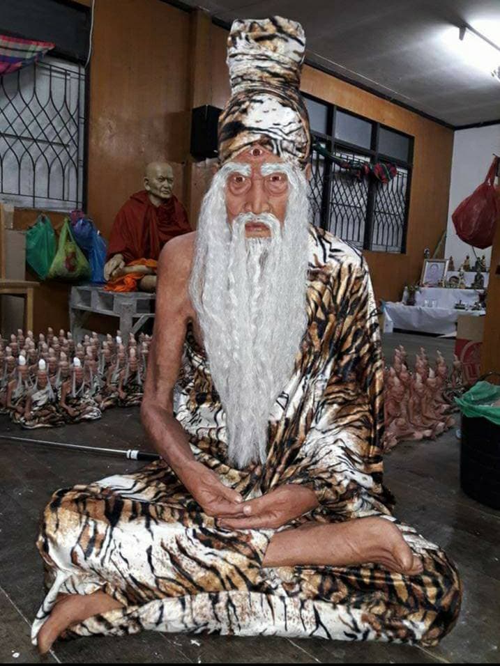 รูปหล่อ พ่อแก่ พ่อปู่ฤาษี (สัดส่วน ขนาดใหญ่ ขนาดเท่าคนจริง) เนื้อไฟเบอร์ผสม - (งานสั่งทำ PreOder 10-14วัน) (ขนาดโดยประมาณ หน้าตัก65ซม สูง120ซม)