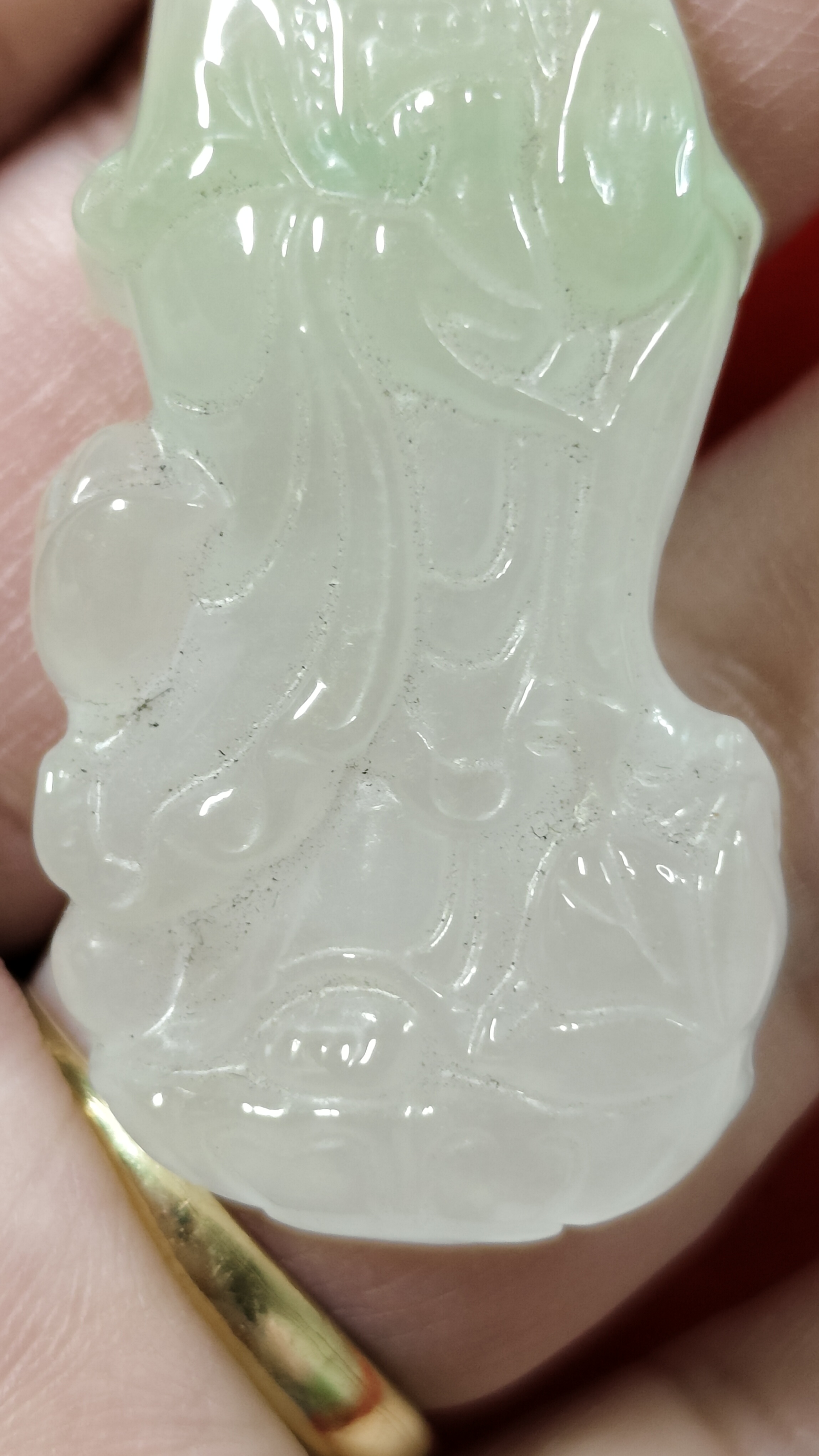 #จี้หยกเนื้อแก้วแกะองค์เจ้าแม่กวนอิม รหัสC-025