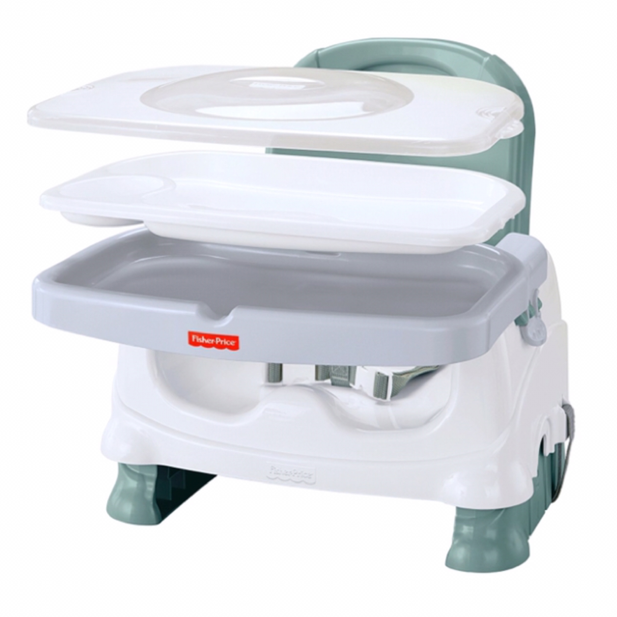 เก้าอี้รับประทานอาหารแบบพกพา Fisher-Price Healthy Care Deluxe Booster Seat (Blue & White)