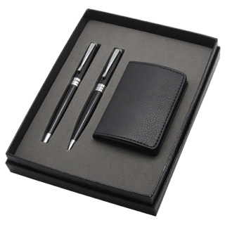 กิ๊ฟเซ็ท Gift Set ตลับนามบัตรหนังและปากกาโลหะ