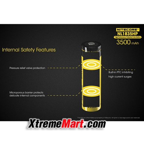 แบตเตอรี่ชาร์จ Li-ion Nitecore NL1835 3500mAh 18650 3.6V ของแท้ 100% High Performance Rechargeable Lithium Battery (ราคาต่อก้อน)