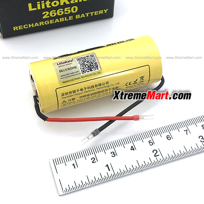 แบตเตอรี่ Liitokala LII-51S 26650 20A power rechargeable lithium battery 26650A 3.7V 5100mA + พร้อมสาย (ก้อนละ)