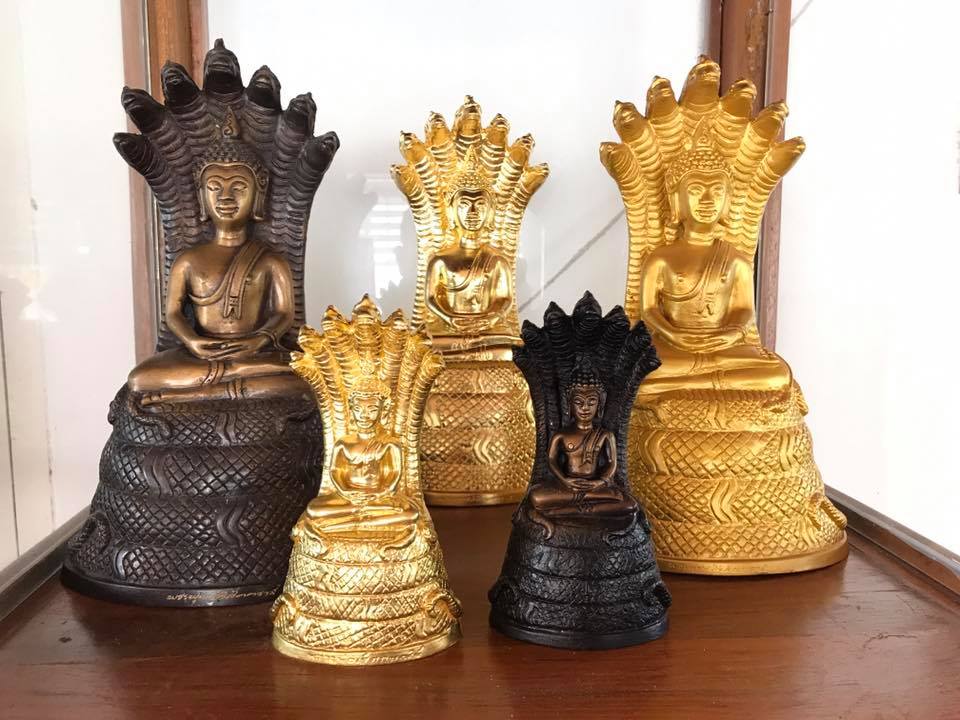 หลวงพ่อเจ็ดกษัตริย์ พระพุทธสิริสัตตราช ( พระบูชา ขนาดหน้าตัก 3 นิ้ว เนื้อโลหะชนวน ปิดทองคำแท้ )