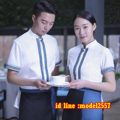 F6109004 เสื้อพนักงานต้อนรับ เสื้อพนักงานเสริฟ เสื้อพนักงานโรงแรม เสื้อพนักงานร้านอาหารคอจีน F6109004 ขาว ดำ แดง S-3XL