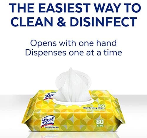 กระดาษเปียกทำความสะอาดพร้อมกำจัดเชื้อโรค Lysol Disinfecting Wipes - Lemon & Lime Blossom (80 Wet Wipes)