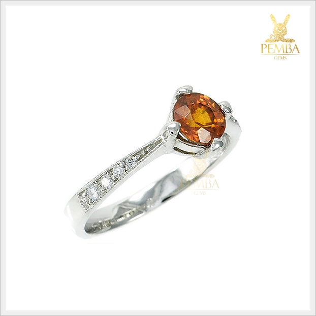 แหวนเพทายเหลือง สีเหลืองทองโดดเด่นสะดุดตา เงินแท้925 แหวนพลอยแท้