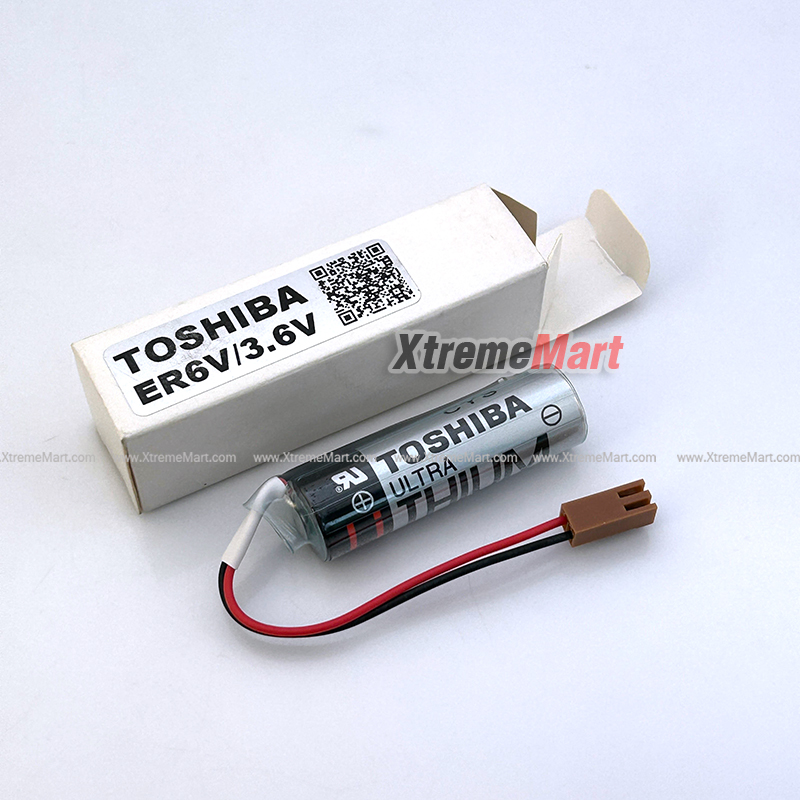 แบตเตอรี่ TOSHIBA ER6V/3.6V 2400mAh ขั้วน้ำตาล Lithium PLC Industrial Battery (ก้อนละ)