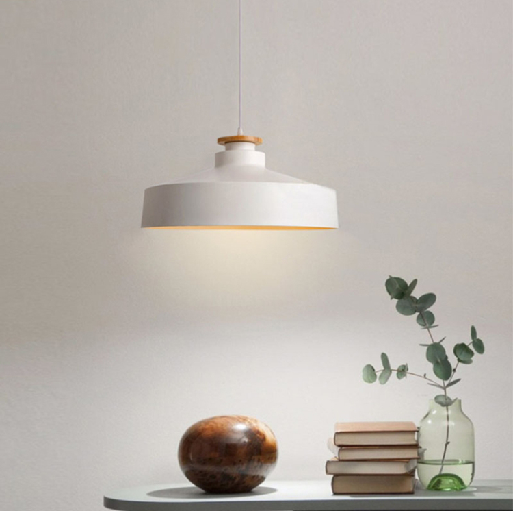 โคมไฟแขวนเพดาน Modern Minimalist 40x18cm มีแผ่นไม้ [341601]