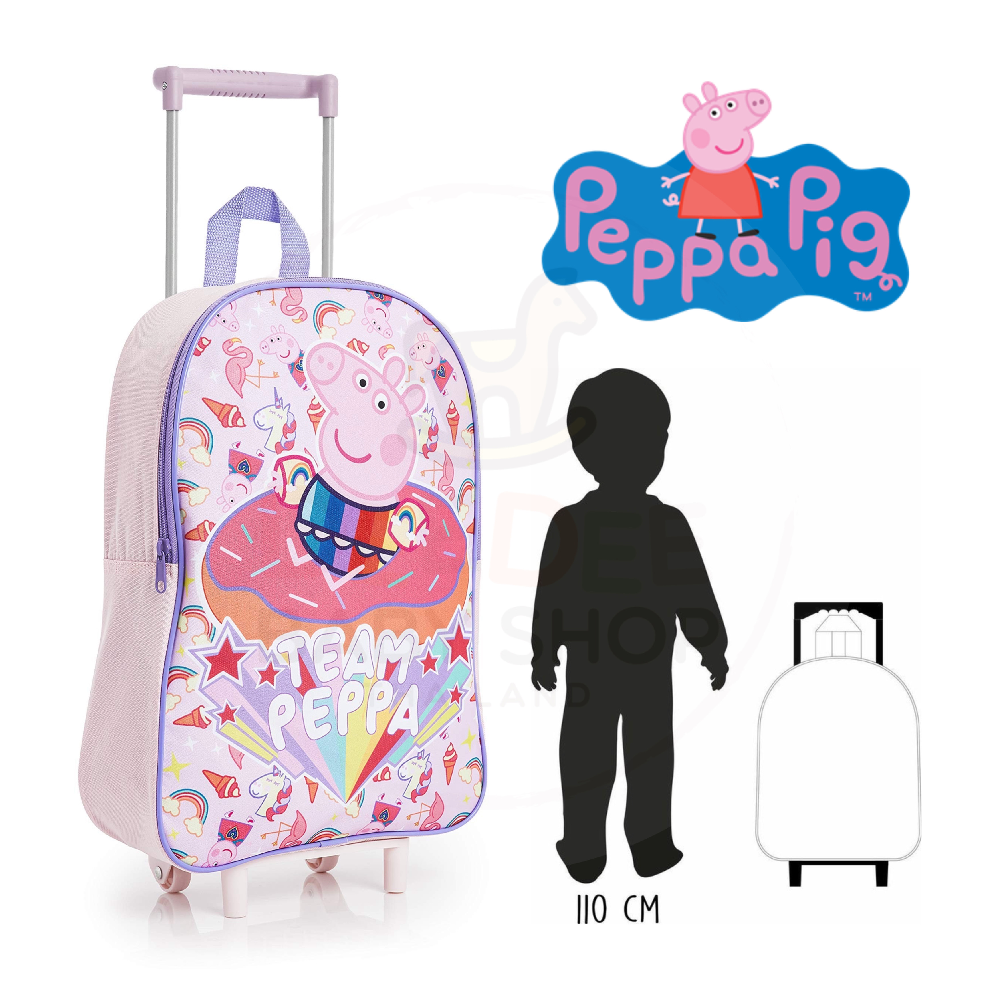 กระเป๋าล้อลากสำหรับเด็กเล็ก Peppa Pig "Team Peppa" Kids Pull Along Wheeled Trolley