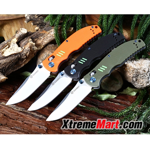 มีดพับ GANZO-G7501-OR Satin 440C G10 Handle Scales Folding Knife