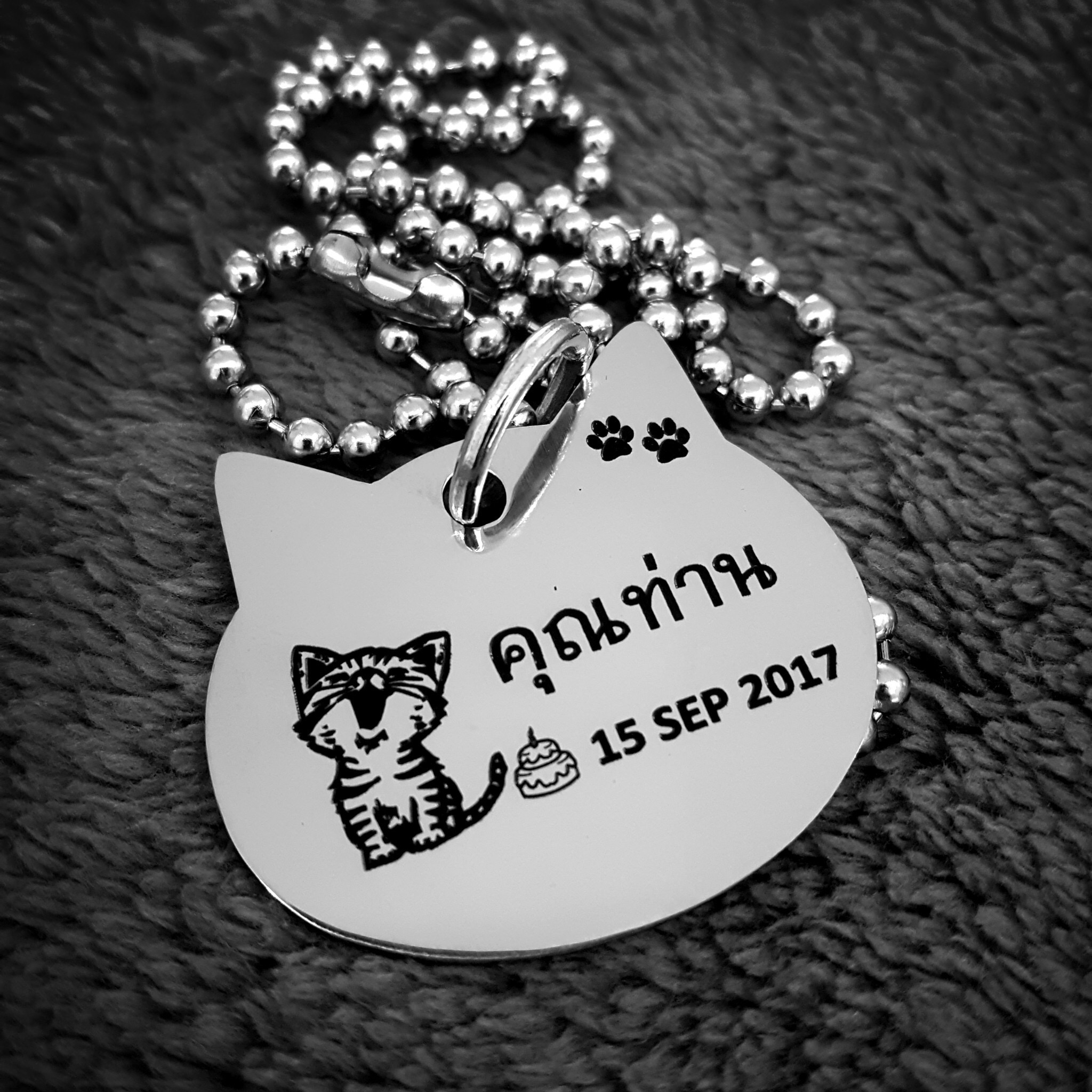 แบบหน้าแมว ขนาด 3.8x3.4 cm