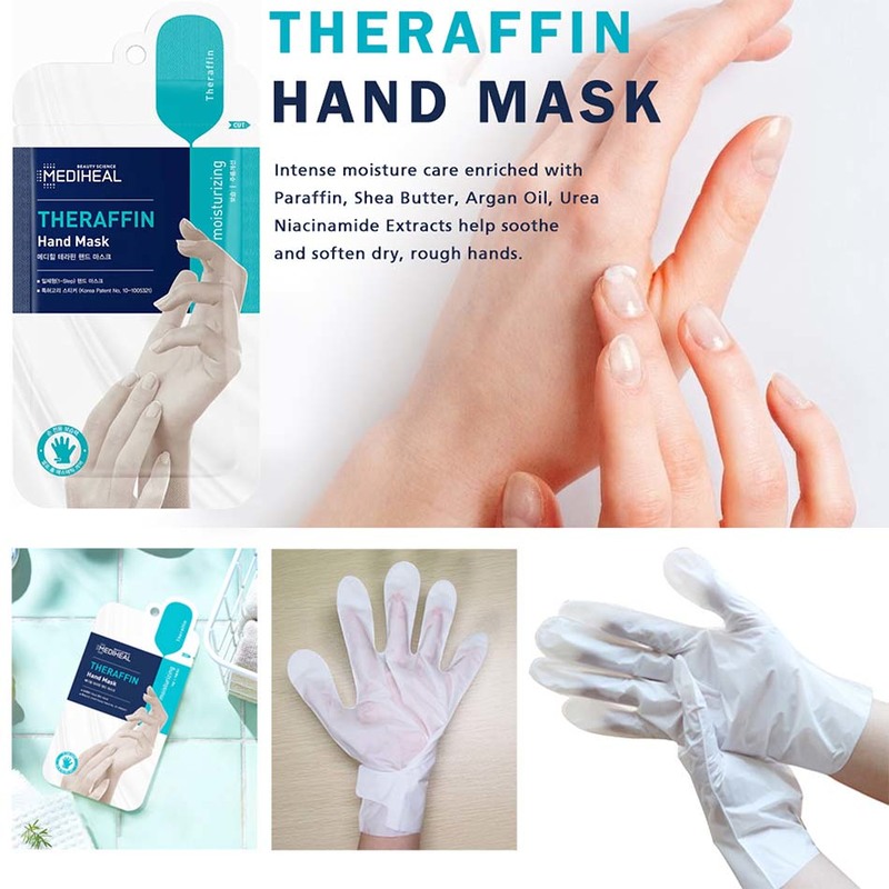 (1 แผ่น) Mediheal Theraffin Hand Mask 7mL เมดิฮีล แผ่นมาสก์ถุงมือ ช่วยบำรุงผิวและเล็บมือ ให้เนียนนุ่ม สุขภาพดี