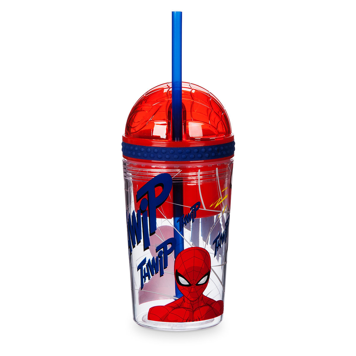 แก้วน้ำแบบหลอดดื่มสำหรับบรรจุเครื่องดื่มพร้อมของว่าง Disney Spider-Man Tumbler with Snack Cup and Staw - Disney Eats