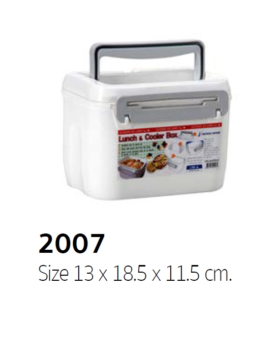 P10635 ปิ่นโตเหลี่ยม อย่างดี (13*18.5*11.5 cm) No.2007 ราคาส่งต่อ 12 ใบ: 100 บ/ใบ