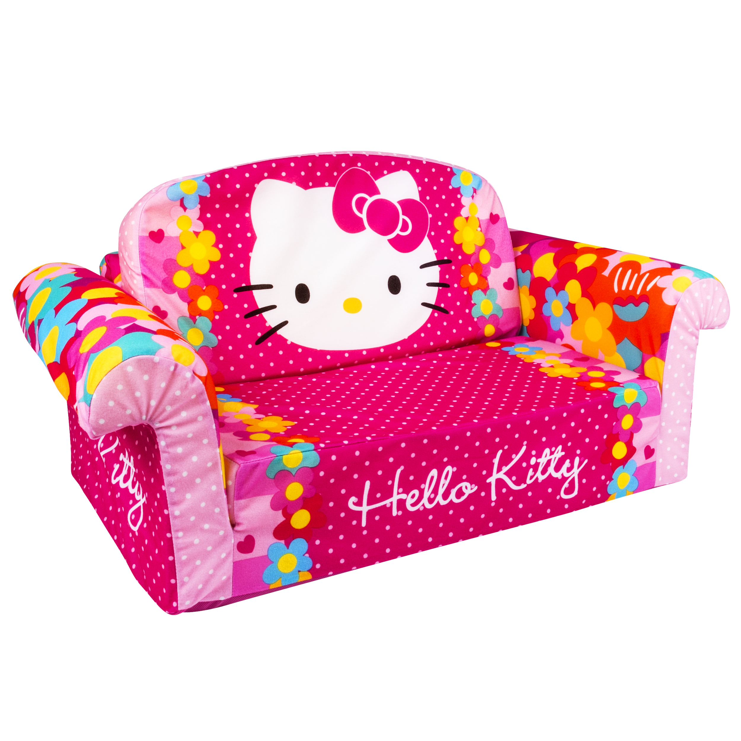 โซฟาเอนกประสงค์สำหรับเด็ก Marshmallow Furniture Children's 2-in-1 Flip Open Foam Sofa (Hello Kitty)