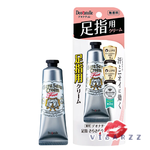 Sara Sara Deonatulle Cream for Feet 30g ครีมดับกลิ่นเท้า กลิ่นอับ ลดเหงื่อ ดับกลิ่นเท้า เพิ่มความมั่นใจ ถอดรองเท้าได้ ไม่ต้องอายคนข้างๆ ค่ะ ติดอันดับ 1 Cosme Japan ปี 2015 ด้วยค่ะ