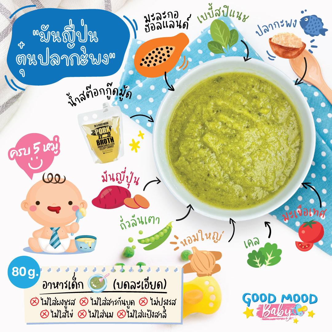 มันญี่ปุ่นปลากะพง (อาหารบดละเอียด)