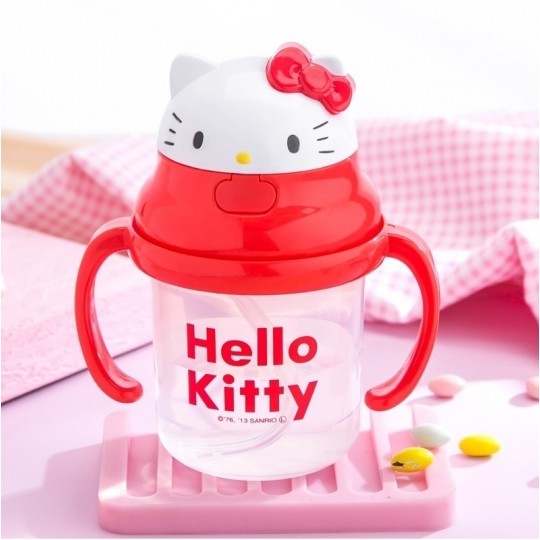 ถ้วยหัดดื่มพร้อมหลอดซิลิโคน Skater Sanrio Hello Kitty Straw Mug