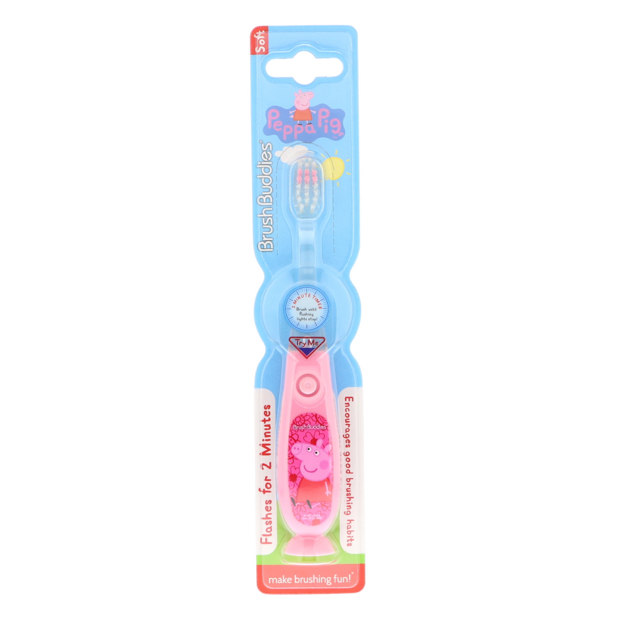แปรงสีฟันพร้อมแสงไฟบอกเวลา Brush Buddies Peppa Pig Light-Up Toothbrush with Timer (Soft)