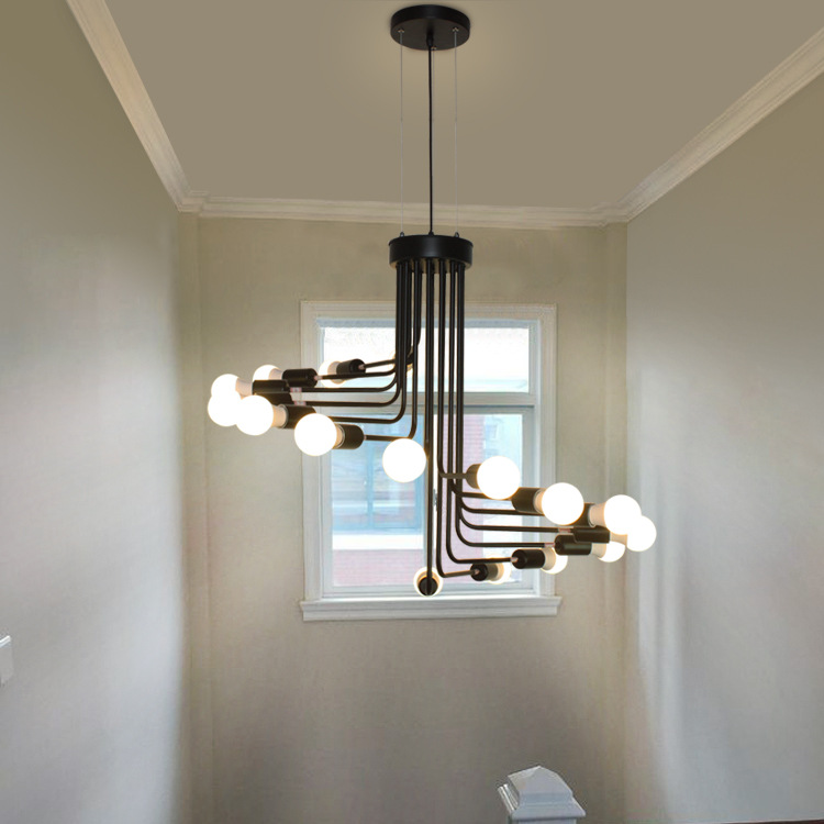 โคมไฟระย้าเหล็กแขวนเพดานสไตล์ลอฟท์ [T5009]