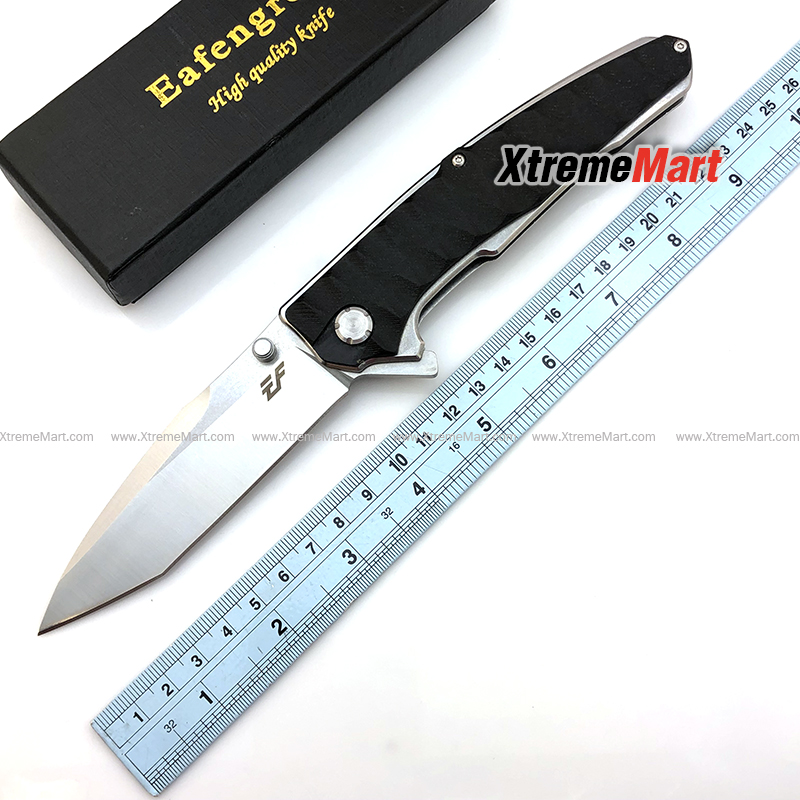 มีดพับ Eafengrow EF913 ด้ามดำ ใบ Tanto D2 Blade ด้าม G10 Handle Folding knife Survival Camping tool tactical knife (เล่มละ)