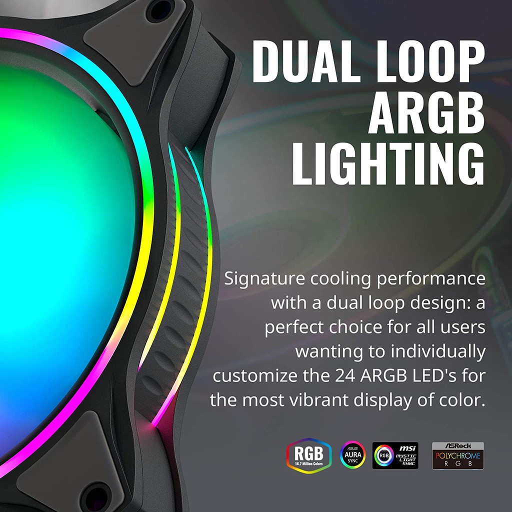 FAN Cooler Master MasterFan MF120 Halo MF120 Halo 2 Duo-Ring ARGB Lighting 120mm #coolermaster