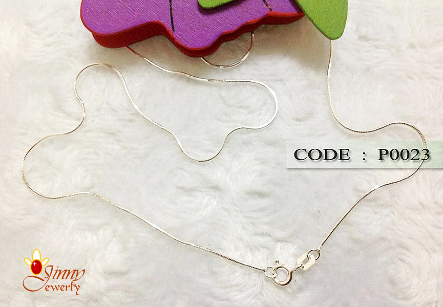 สร้อยเงินแท้ 92.5% ลายกระดูกงูเหลี่ยม snake8DC-8เหลี่ยม เส้นจิ๋ว (งานอิตาลี)