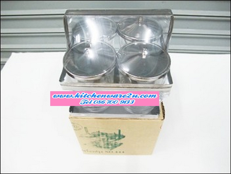 P08454 ชุดเครื่องปรุงสแตนเลส+แก้ว TP-257 ราคาส่งต่อ 12 ชุด:เฉลี่ย 130 บ/ชุด (ขายส่งยกมัด ยกลัง)