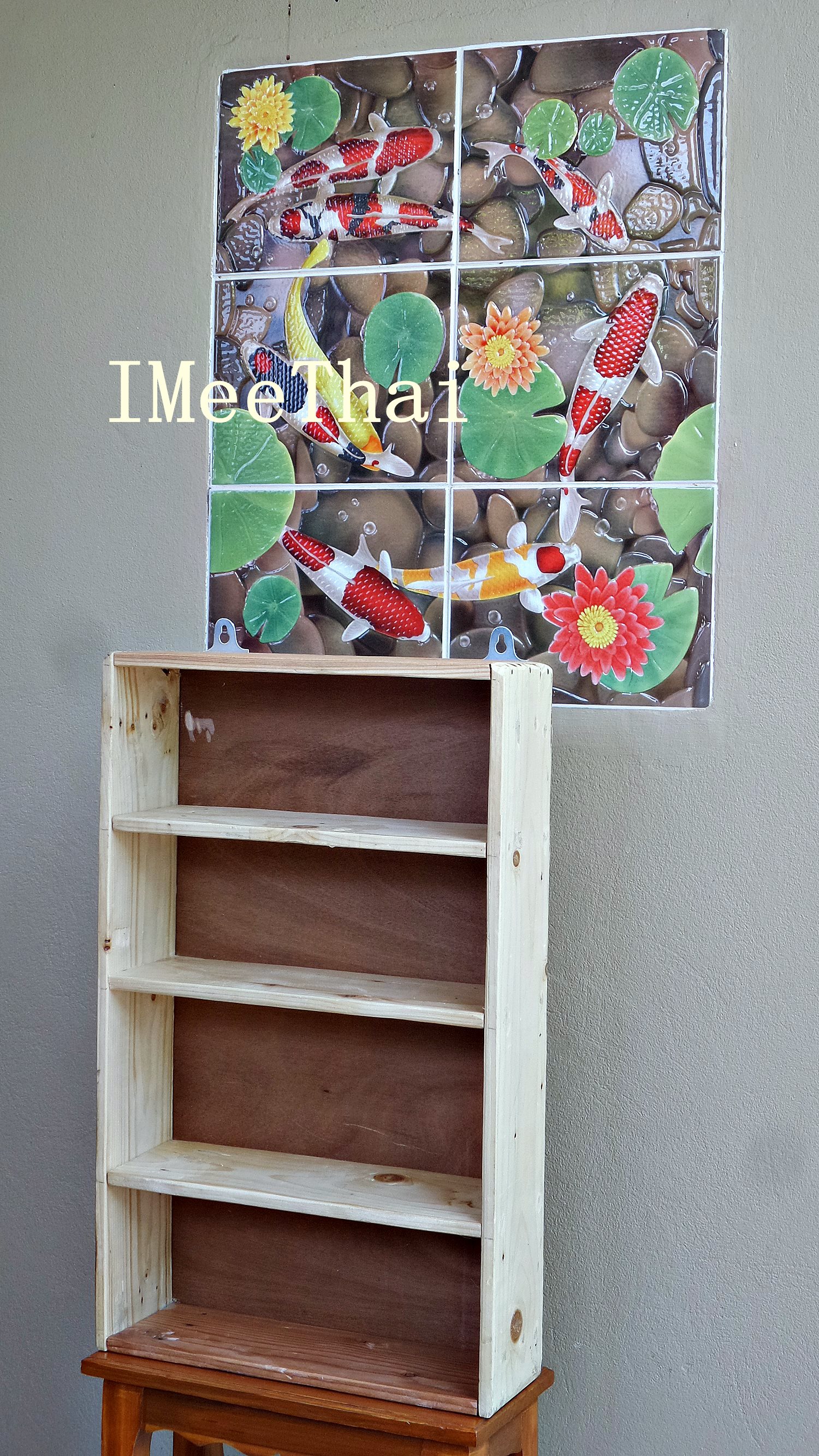 ชั้นตู้ไม้สน 4 ชั้น 23 นิ้ว ( วางพระบูชา / วางวัตถุมงคล / วางโมเดล / วางสิ่งของต่างๆ )