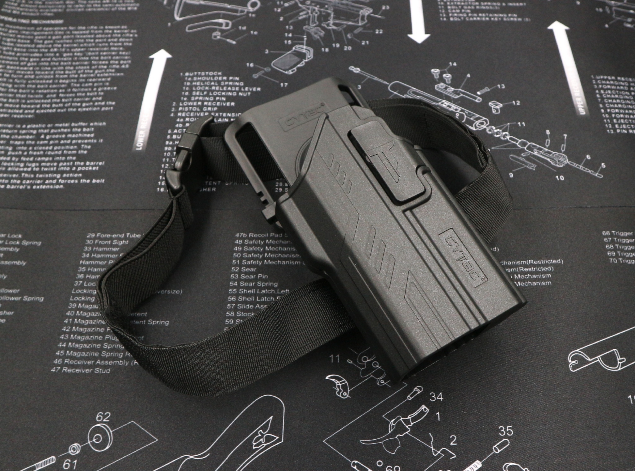CYTAC thailand ซองพกนอก GLOCK 17 ติดไฟฉาย + เพลทลดต่ำ (ปลดล็อคนิ้วชี้)