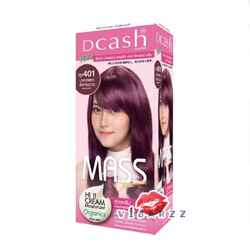 (RV401 น้ำตาลแดงประกายม่วง) Dcash Master Floral Mass Color Cream ดีแคช มาสเตอร์ ฟลอรัล แมส คัลเลอร์ ครีม ครีมย้อมสีผม สีเด่นชัด ไม่แสบหนังศีรษะ