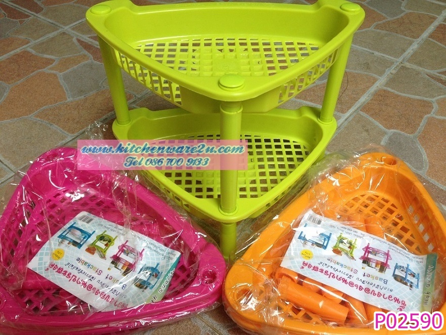 P02590 ชั้นเข้ามุม 2 ชั้น ดีไซน์ใหม่ สีสดใส ราคาต่อโหล (คลิ๊กที่สินค้าเพื่อดูรายละเอียด)