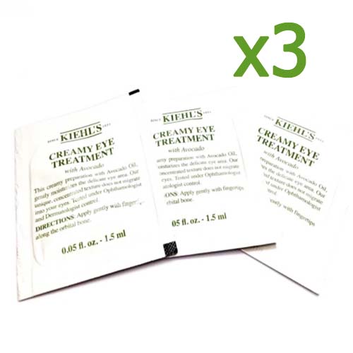 (แพคสุดคุ้ม 1.5mL x3 ซอง) Kiehl's Creamy Eye Treatment with Avocado ครีมทารอบดวงตาชนิดเข้มข้นเป็นพิเศษ ผสมน้ำมันอะโวคาโดเพิ่มความชุ่มชื้นให้ผิวรอบดวงตา