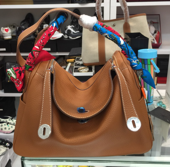 กระเป่า hm lindy togo leather 30 cm สีน้ำตาล