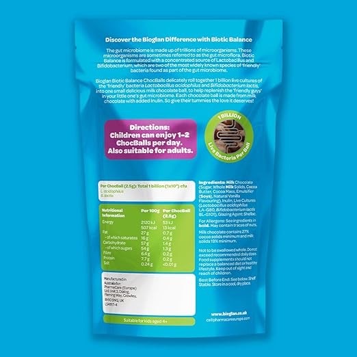 โพรไบโอติกสำหรับเด็ก BIOGLAN Biotic Balance ChocBalls for Kids
