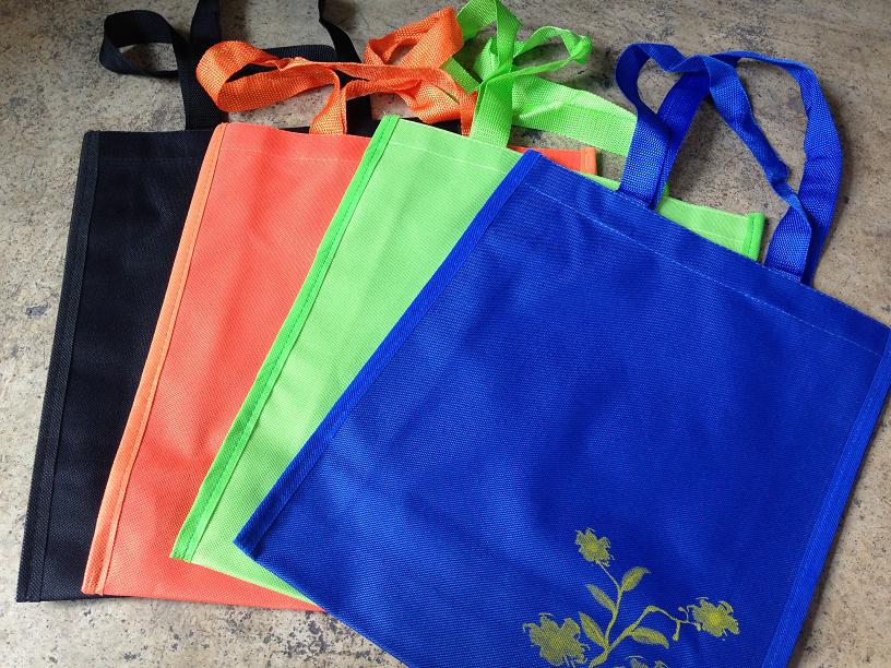 P07463 กระเป๋าผ้า หูหิ้ว ทรงช๊อปปิ้ง ขนาด 35*35 ซม. ผ้าดี สีสวย (ราคาส่งต่อ 1 โหล: 12 ใบ)