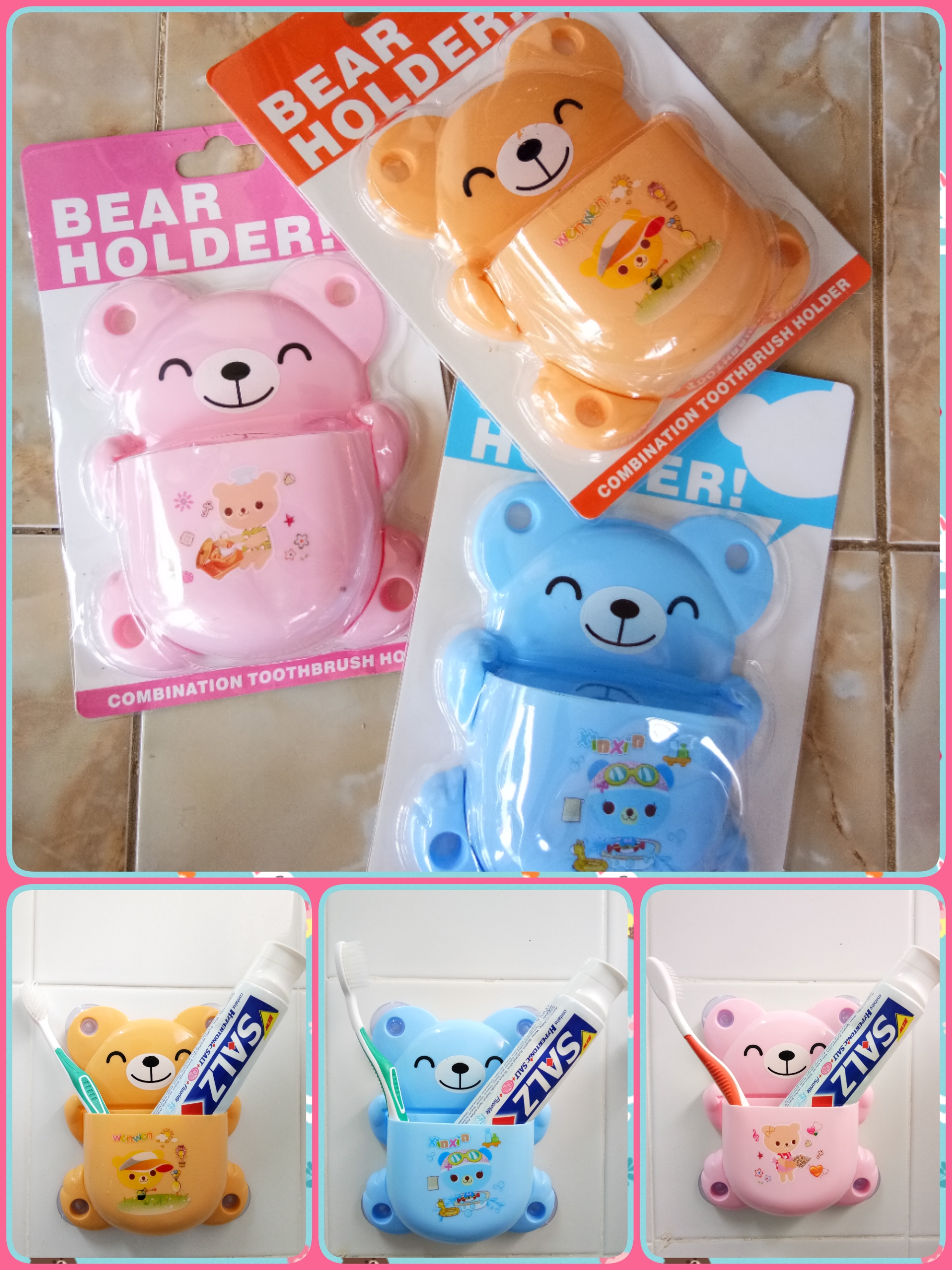 กล่องเก็บแปรงสีฟันและยาสีฟันรูปหมี