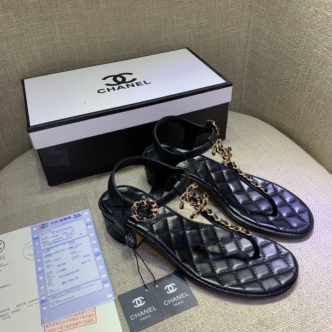 รองเท้าแตะ cn flat sandal สายโซ่แบบรัดส้น ไซส์ 34-40