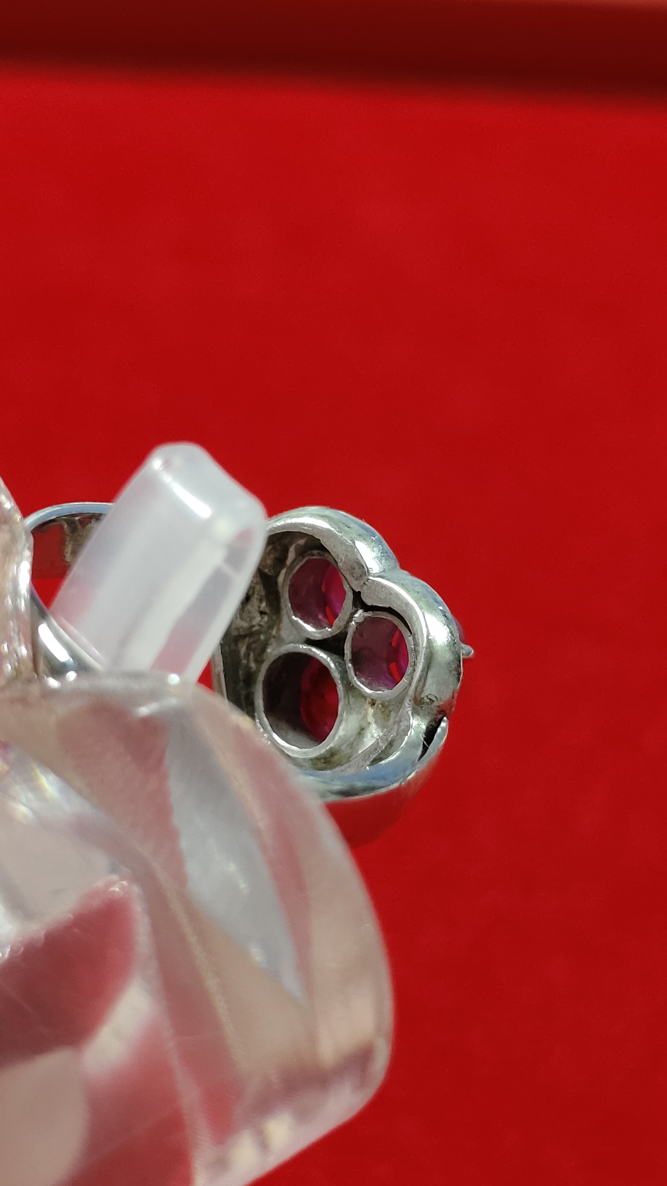 #แหวนทับทิมเนื้อแก้ว รหัสR-0061