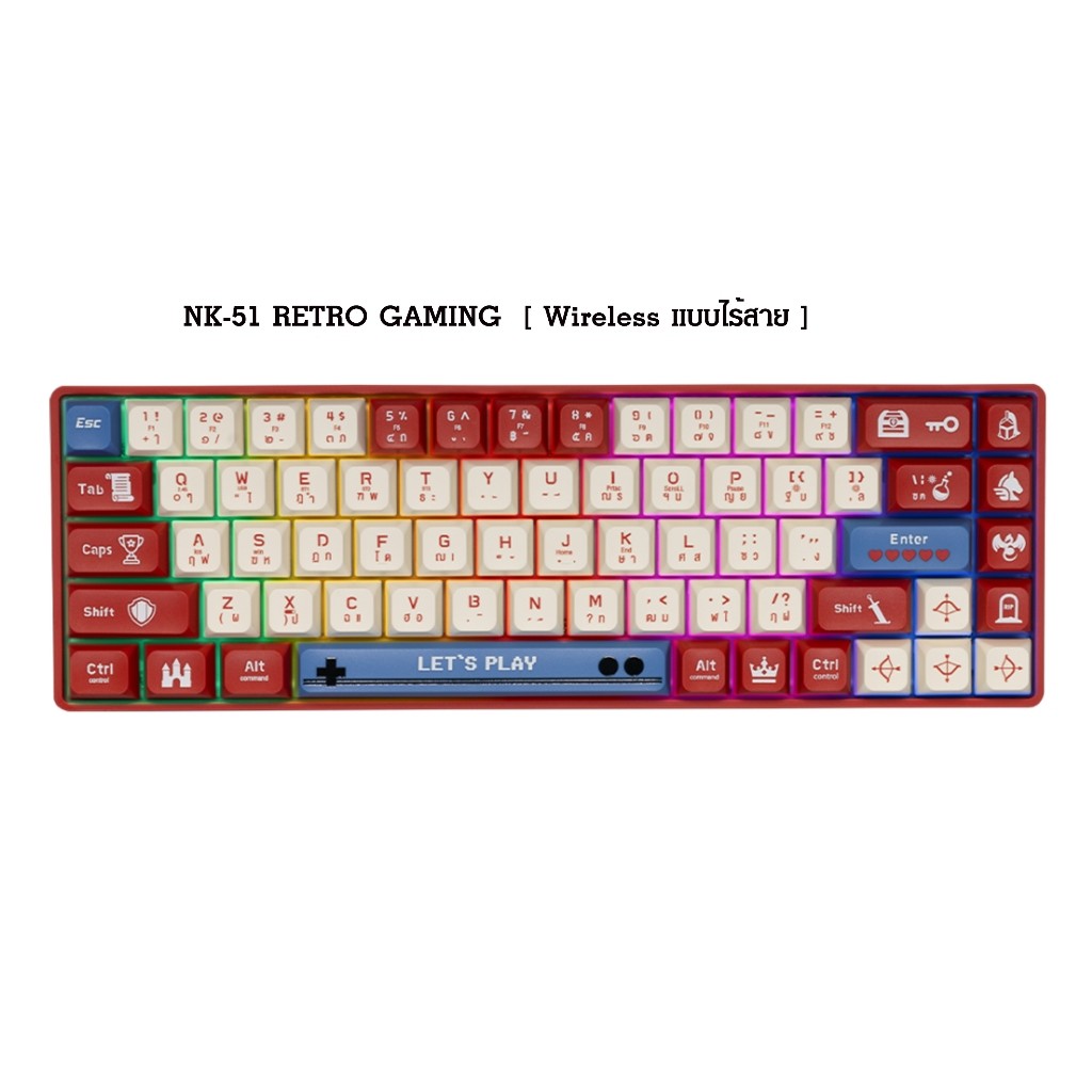 คีย์บอร์ดเกมมิ่ง NUBWO NK-50 & NK-51 Mechanical Keyboard 65% มี2 Switch Blue / Red NK51 NK50