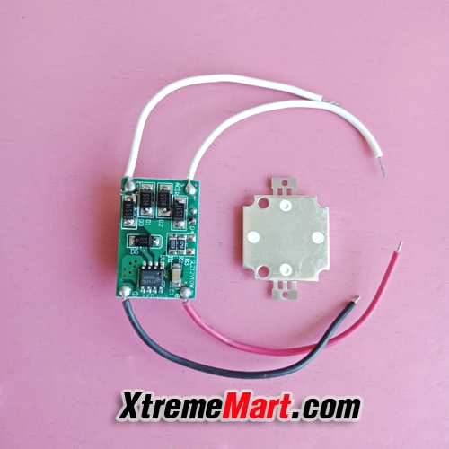 หลอด UV 395-400nm 10W แสงสีม่วง High Power LED + วงจร Driver 900mA (ชุดละ)