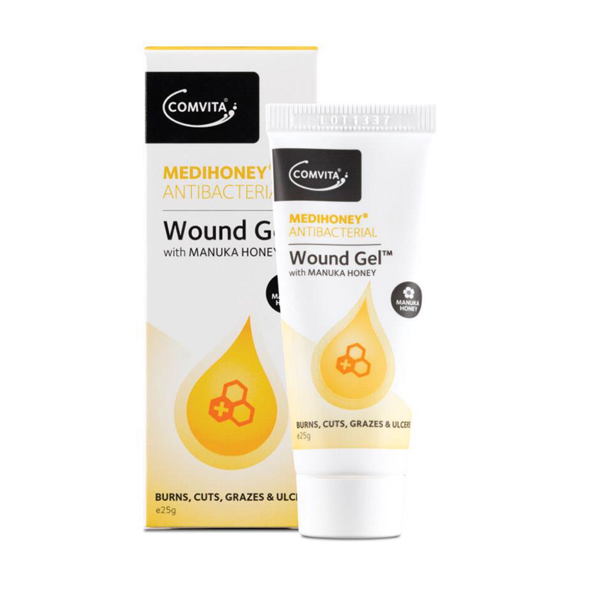 เจลน้ำผึ้งมหัศจรรย์สำหรับทาแผล Comvita MediHoney Antibacterial Wound Gel with Manuka Honey (25g)