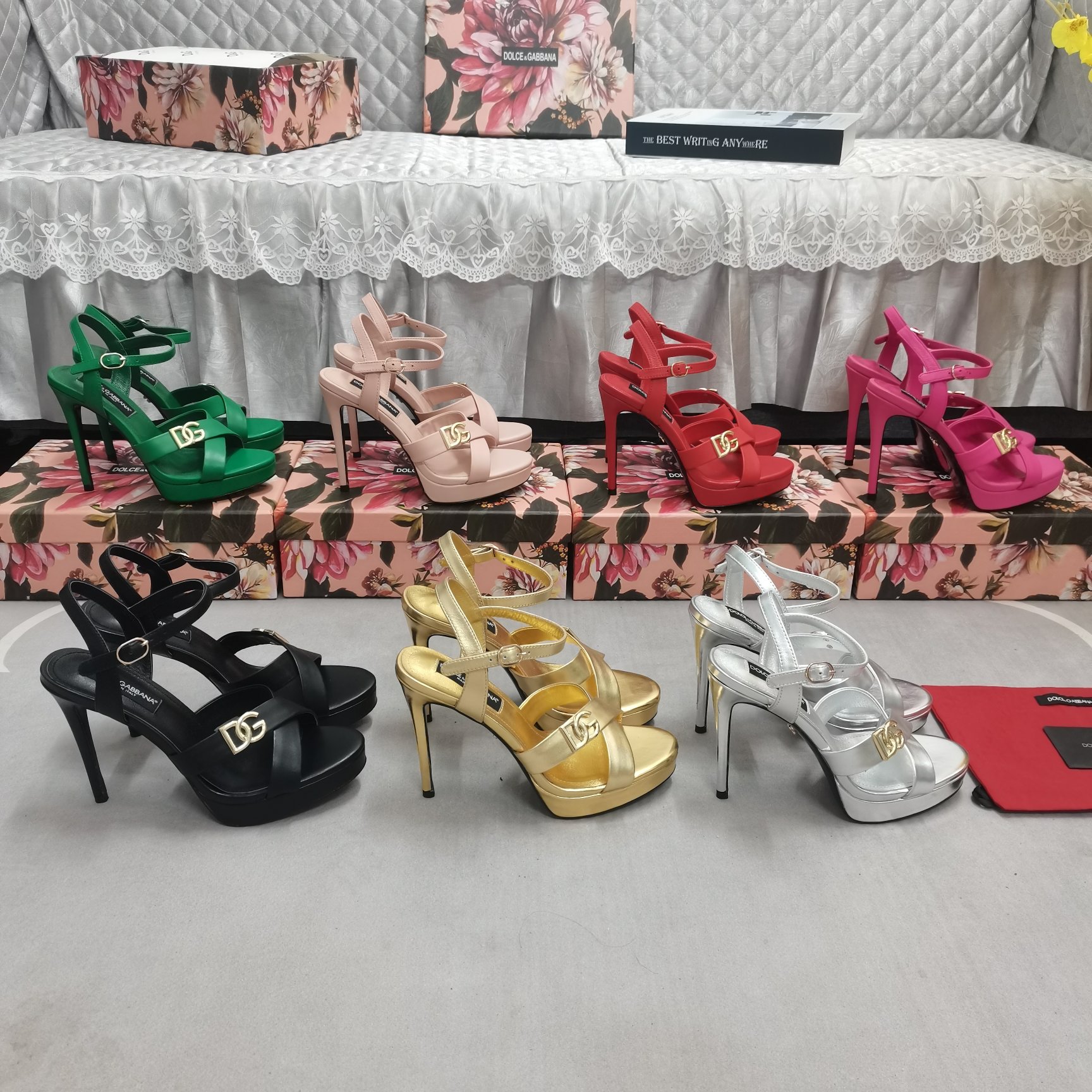 รองเท้าส้นสูง DG หนังแท้ size 34-43 ส้น 12 cm มีหลายสี