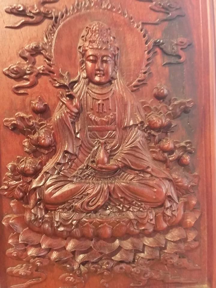 กรอบรูปไม้ ไม้สักแกะสลัก พระแกะสลัก ภาพมงคลเสริมฮวงจุ้ย