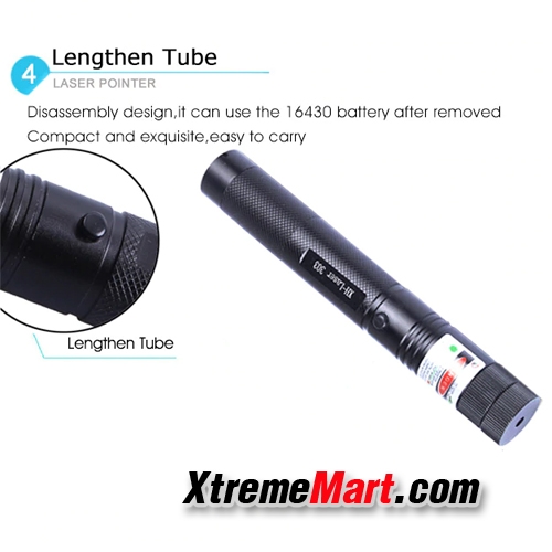 เลเซอร์ แสงสีเขียว Laser-303 ความยาวคลื่น 532nm Laser Pointer พร้อมแบตและเครื่องชาร์จ