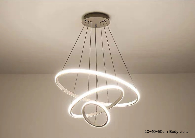โคมไฟแขวนเพดานทรงวงแหวนกลม LED สไตล์โมเดิร์นปรับเอียงได้ [C-8821]