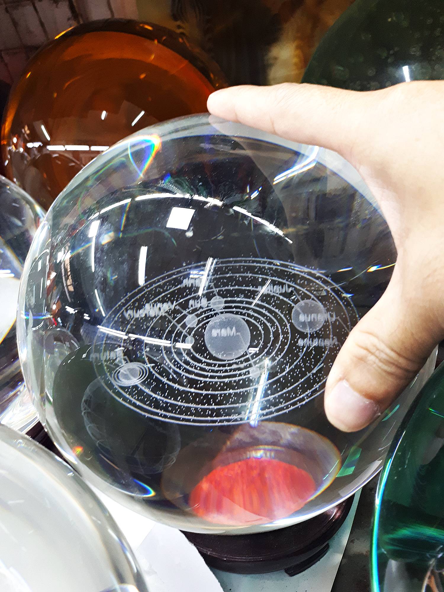 ลูกแก้ว ลาย จักรวาล 3มิติ - ขนาดใหญ่ 8นิ้ว(20ซม)