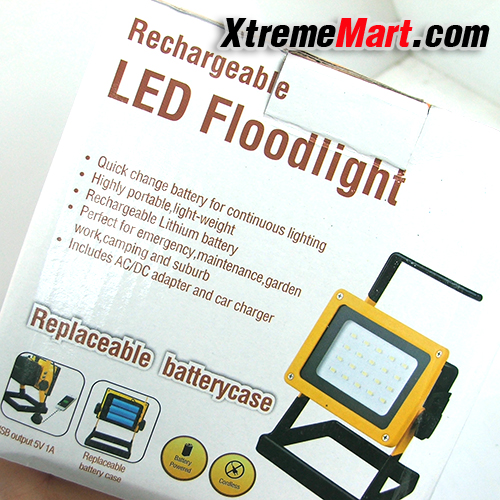 ไฟฉายสปอร์ตไลท์ 2136 20 LED 30W 2400 LM Cree-XM-L Rechargeable LED Floodlight Outdoor Camping Lamp Floodlight 3x18650